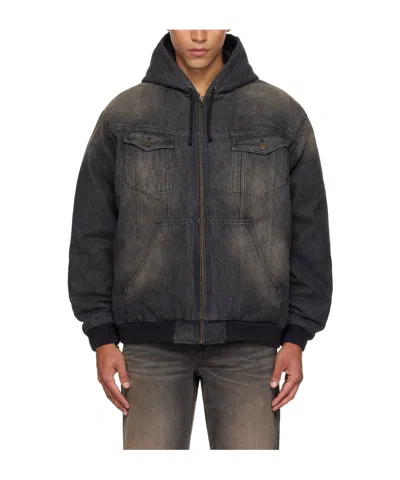 Egonlab Hooded Denim Jacket In Black