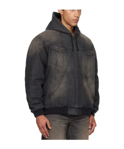 Egonlab Hooded Denim Jacket In Black