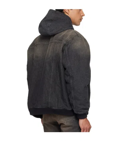 Egonlab Hooded Denim Jacket In Black