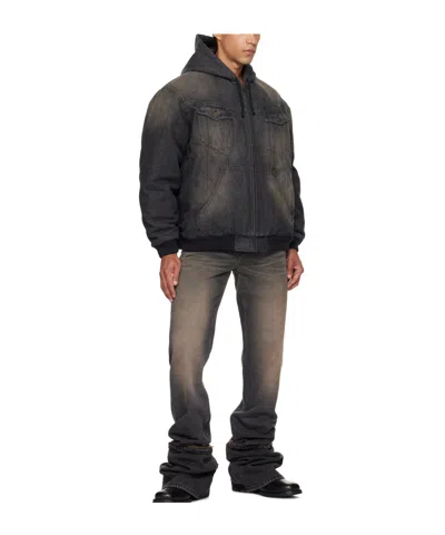 Egonlab Hooded Denim Jacket In Black