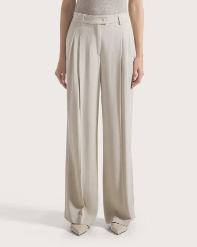 Seventy Wide Pants With Double Dart In Gabardine In White