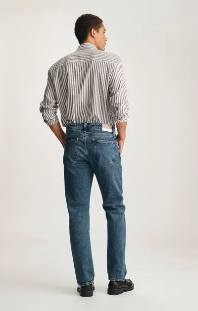 Mavi Zach Straight Leg In Mid Brushed Classic Blue In Blue