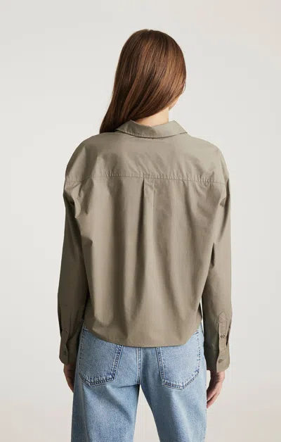 Mavi One Pocket Button-up Shirt In Khaki In Gray