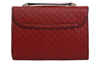 Gucci Leather Old Flower Logo Embossing Horsebit Chain Single-shoulder Bag Small Red