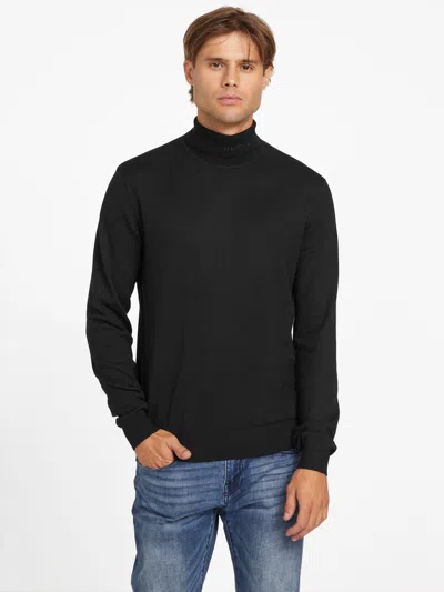 Guess Factory Arturo Wool-blend Turtleneck Sweater In Black