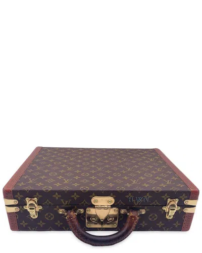 Pre-owned Louis Vuitton Brown Cotton President Briefcase (authentic Pre-loved)