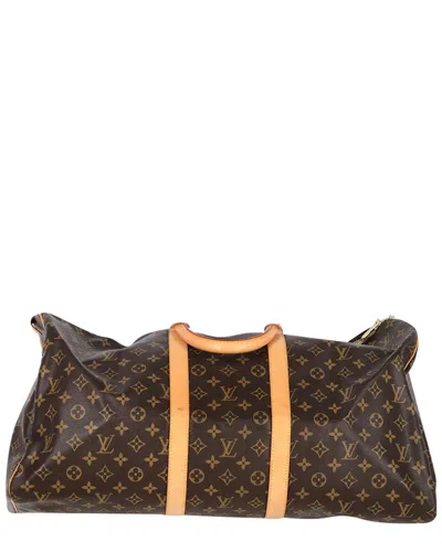 Pre-owned Louis Vuitton Brown Sheep Leather Keepall Bandouliere 50 (authentic Pre-loved)