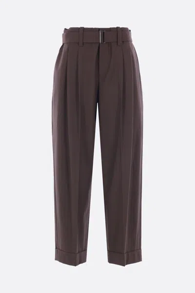 Brunello Cucinelli Baggy Tailored Wool Trousers In Brown