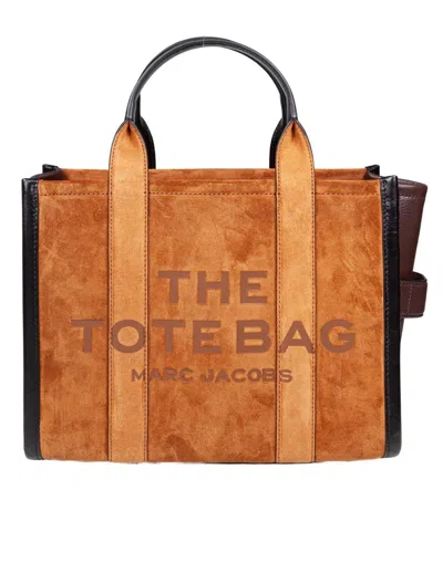 Marc Jacobs Borsa A Mano The Suede Medium Tote Bag Copper In Brown
