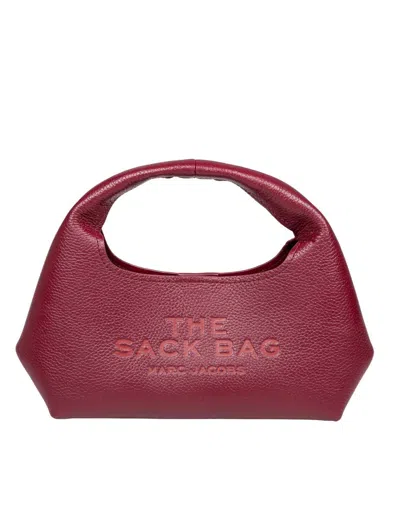Marc Jacobs The Mini Sack Bag In Cherry Leather In Burgundy