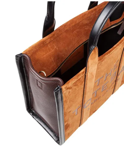 Marc Jacobs Borsa A Mano The Suede Medium Tote Bag Copper In Brown