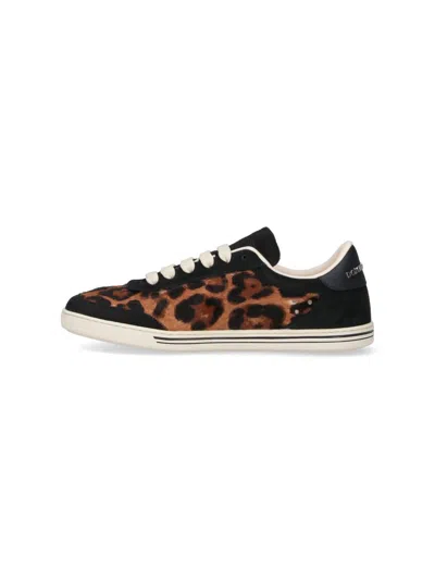 Dolce & Gabbana Women Printed Calf Hair Saint Tropez Light Sneakers In Animal Print
