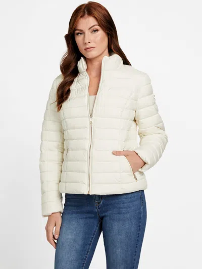 Guess Factory Zalcon Puffer Jacket In White