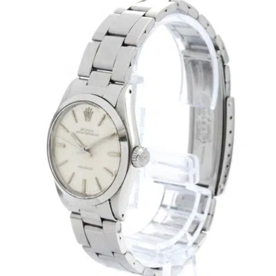Pre-owned Rolex Oyster Precision Steel Bag Watch () In White
