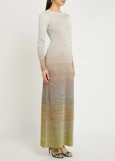 Missoni Metallic Stripe Long Sleeve Sweater Dress In Multi