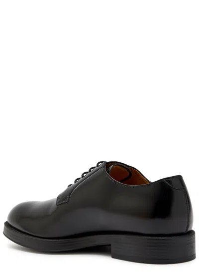 Tod's Polished Leather Lace-up Shoes With Rounded Toe In Black