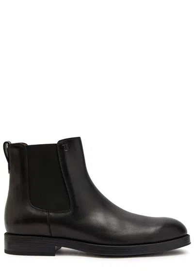 Tod's Suede Leather Chealsea Boots In Black