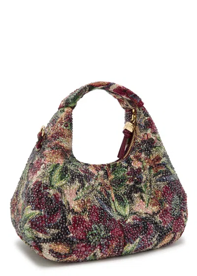Ganni Tapestry Mini Multicolored Hobo Bag In Multi
