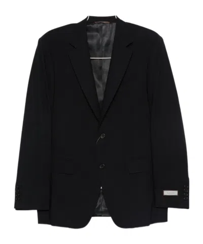 Canali Button Blazer In Black