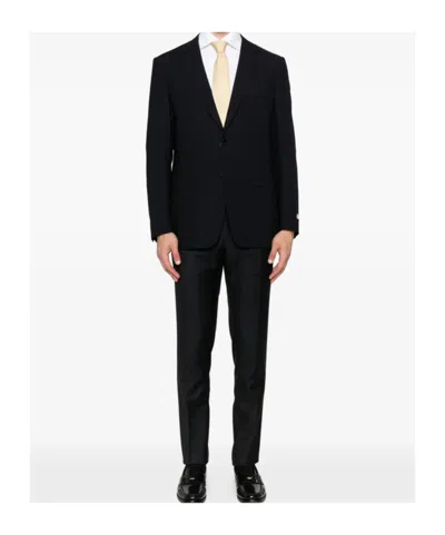Canali Button Blazer In Black