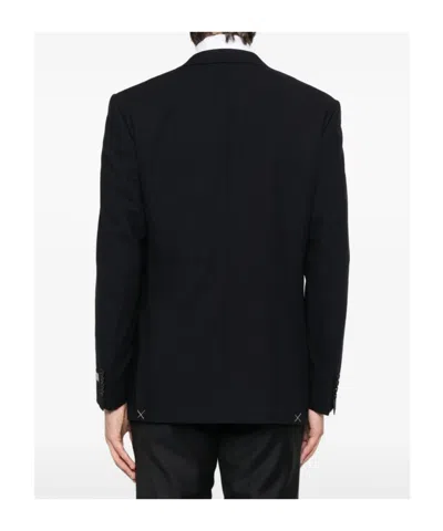 Canali Button Blazer In Black