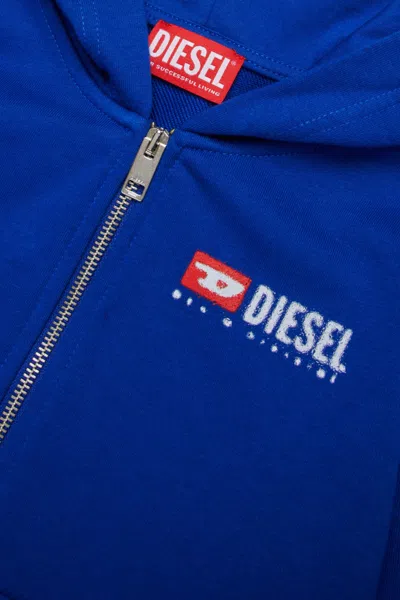 Diesel S-drops Hoodie In Blue