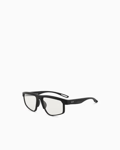 Ea7 Rectangular Unisex Sports Sunglasses In Black