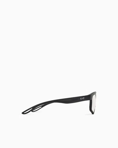 Ea7 Rectangular Unisex Sports Sunglasses In Black