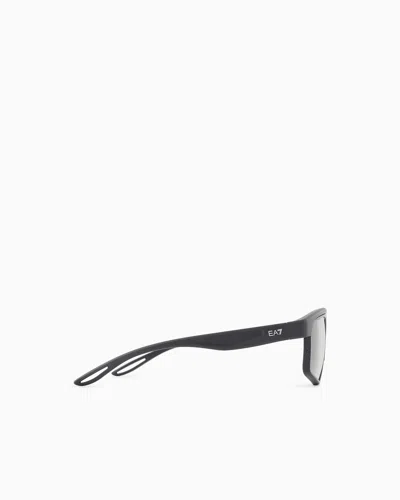 Ea7 Rectangular Unisex Sports Sunglasses In Black