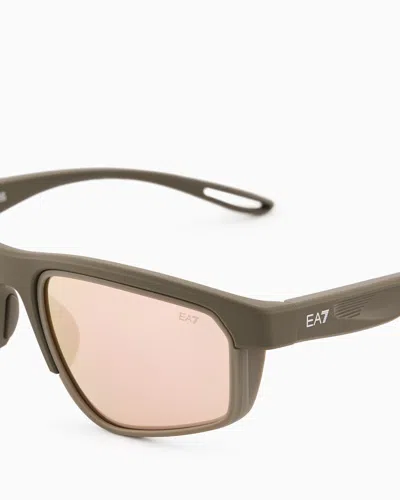 Ea7 Rectangular Unisex Sports Sunglasses In Multi