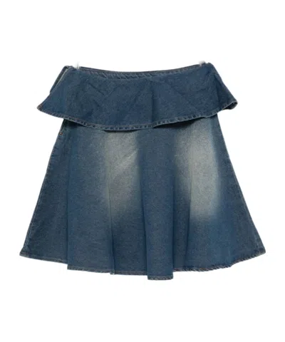 Gimaguas Mia Draped Buckle Halter Top In Blue