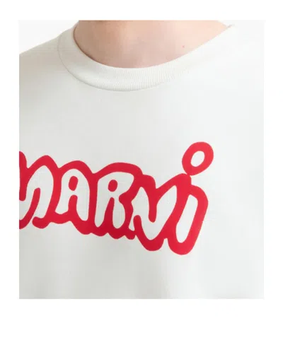 Marni Cartoon-logo Cotton Sweater In Neutral