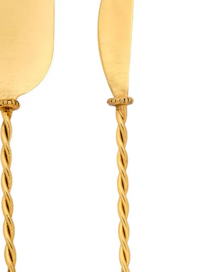 Bitossi Home Torchon Cheese Knife (set Of Three) In Gold