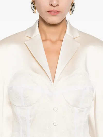 Giuseppe Di Morabito Lace-overlay Jacket In White