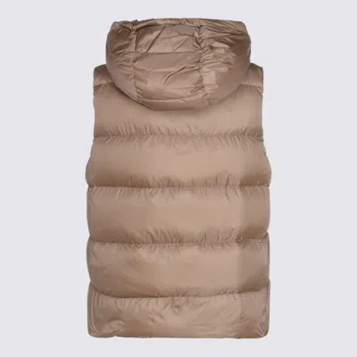 Max Mara The Cube Beige Seivi Down Jacket In Brown