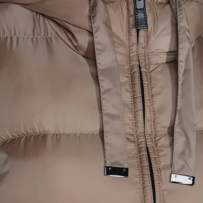 Max Mara The Cube Beige Seivi Down Jacket In Brown