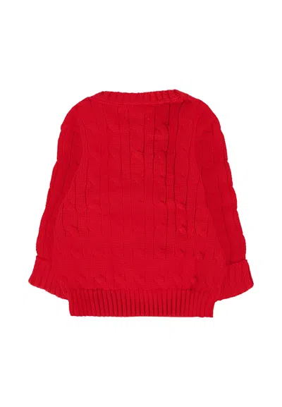 Ralph Lauren Red Sweatshirt For Baby Boy With Pony Logo In Red