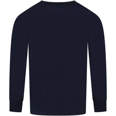 Ralph Lauren Blue T-shirt For Boy With Red Pony Logo In Black