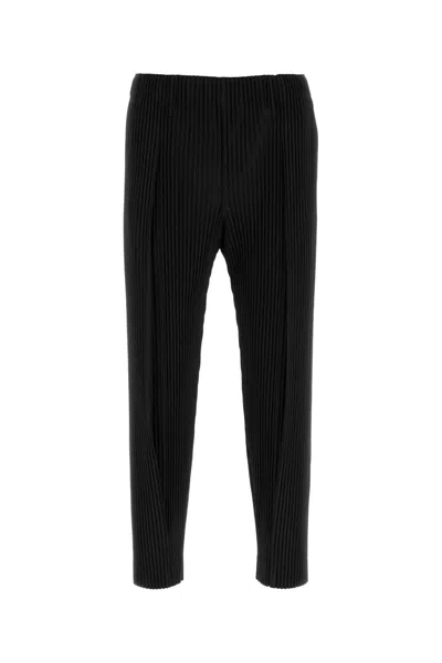 Issey Miyake Ns Coke Gray Compleat Pleated Knitted Trousers In Black