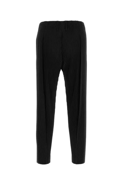 Issey Miyake Ns Coke Gray Compleat Pleated Knitted Trousers In Black