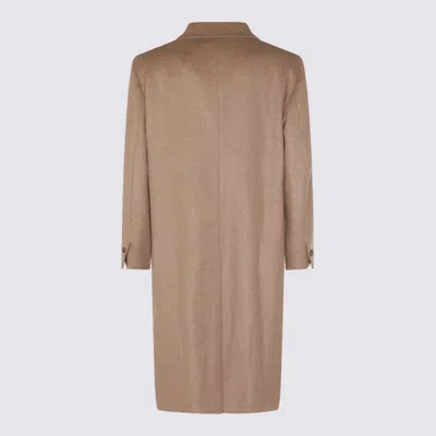 Hevo Double-breasted Wool Coat In Brown