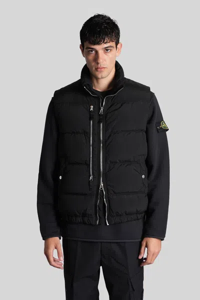 Stone Island Padded Anti-drip Vest In Black