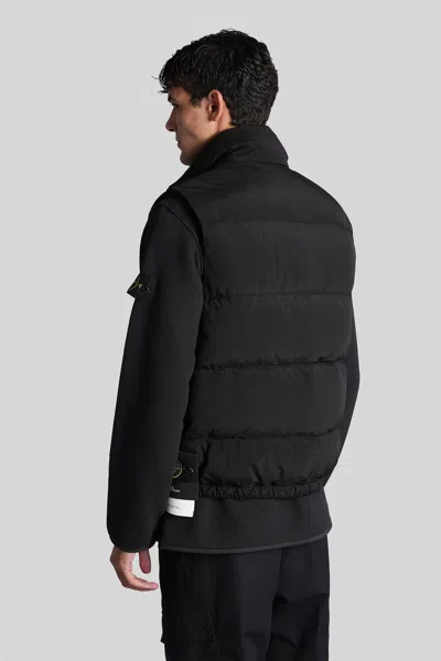 Stone Island Padded Anti-drip Vest In Black