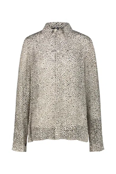 Sapio N16 Long-sleeved Polka-dot Shirt In Gray