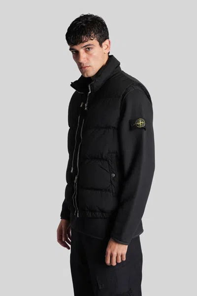Stone Island Padded Anti-drip Vest In Black