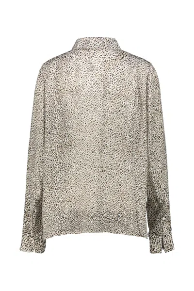 Sapio N16 Long-sleeved Polka-dot Shirt In Gray