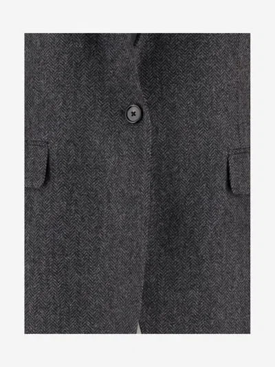 Tagliatore Single-breasted Jacket In Stretch Viscose Blend In Black