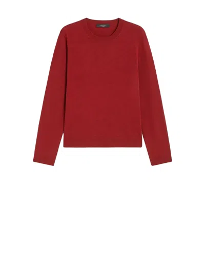 Weekend Max Mara Silk And Wool Yarn Pullover In Red