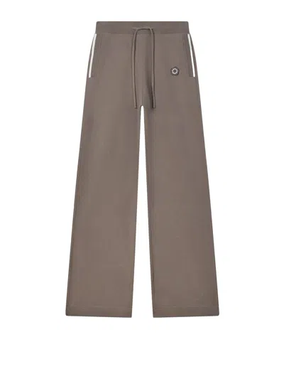 Kenzo Drawstring Logo-patch Trousers In Brown