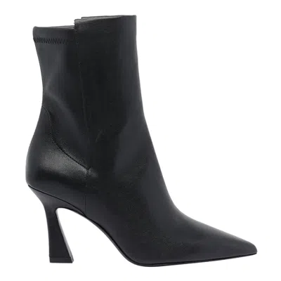 Stuart Weitzman 85mm Vinnie Pointed-toe Elasticised Boots In Black